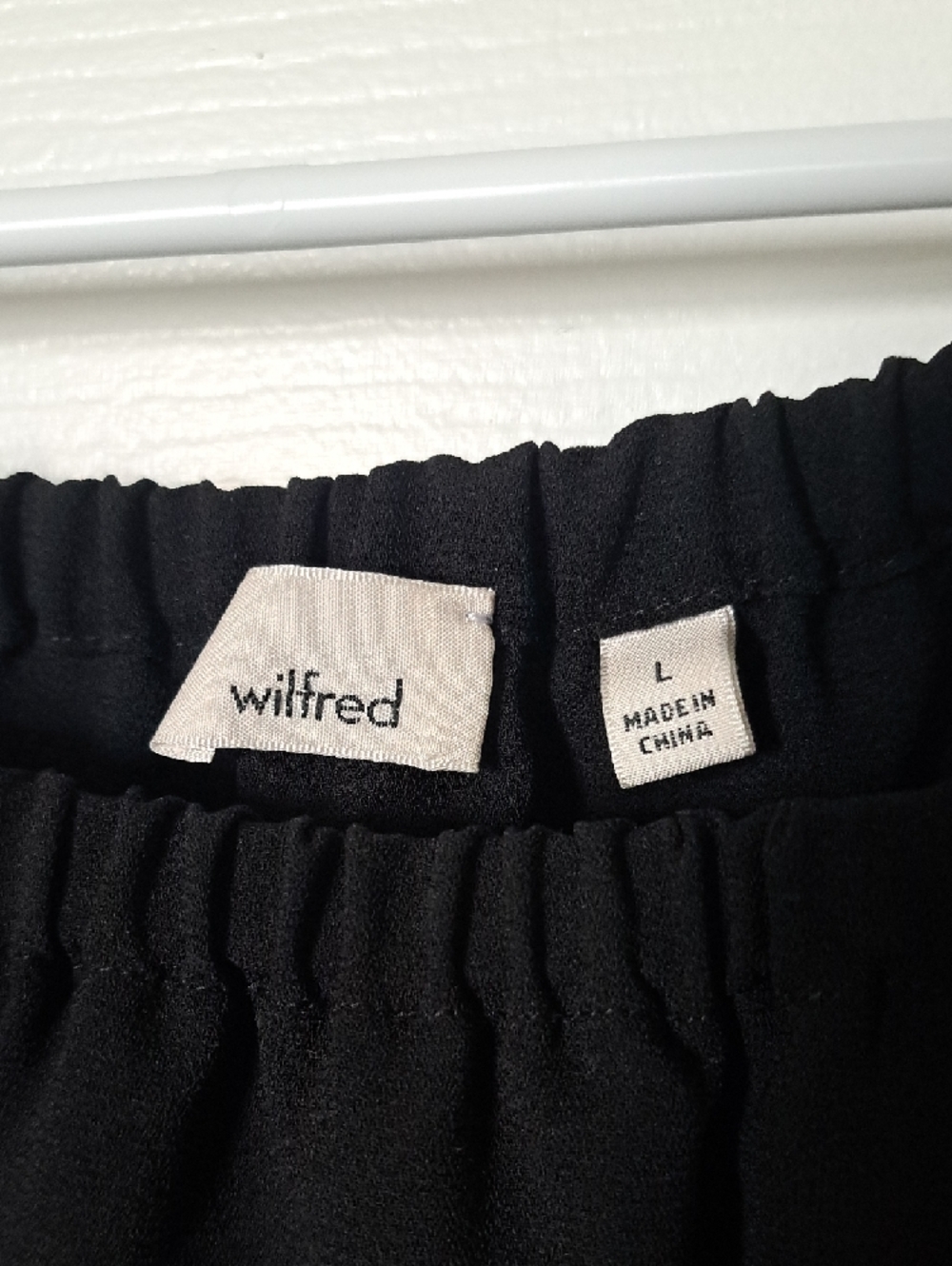 Wilfred Black Off-Shoulder Long Sleeve Blouse with Drawstring - Picture 2 of 5